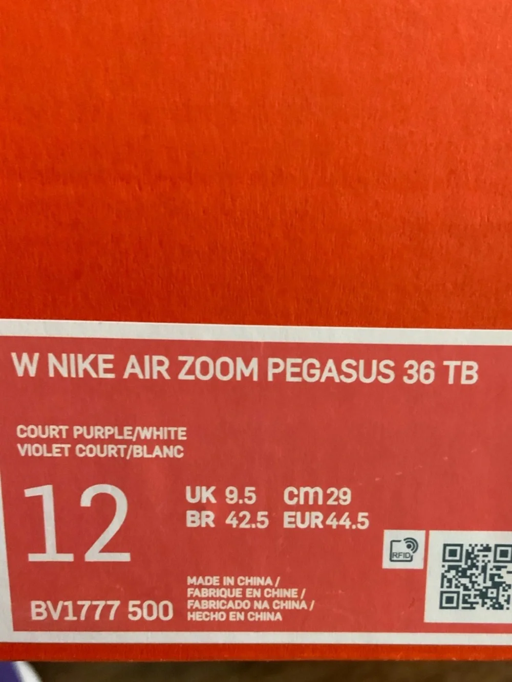 Nike Air Zoom Pegasus 36 Purple White Mesh Low Top Running Sneakers SZ 12 - Picture 5 of 7